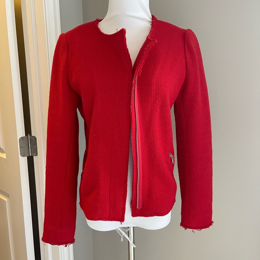 Gap Red Textured Jacket Size 4